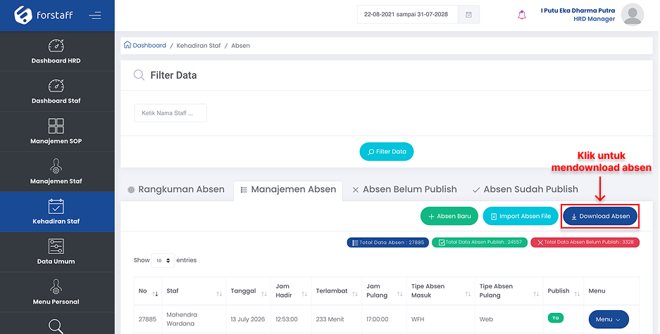Langkah 2: Cara Membuat Data Absen