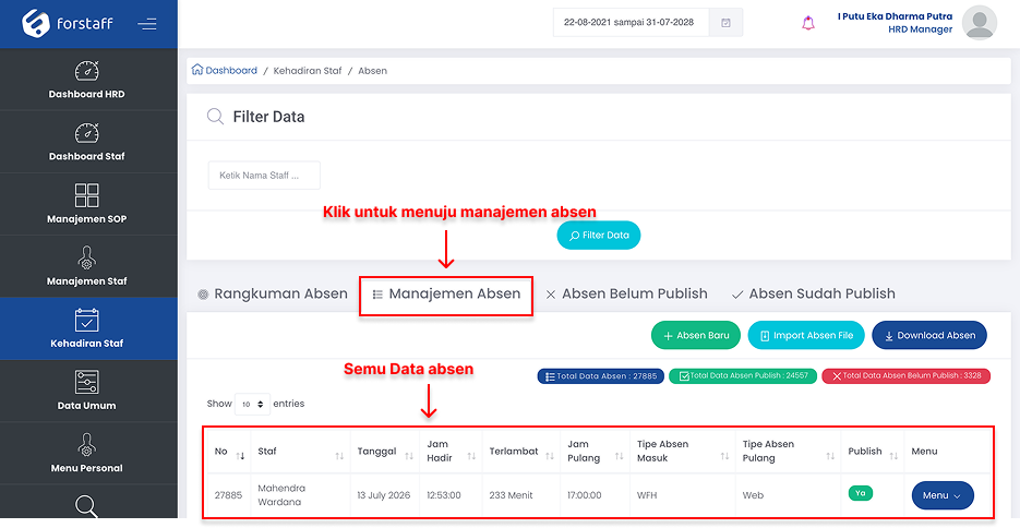 Langkah 1: Cara Membuat Data Absen